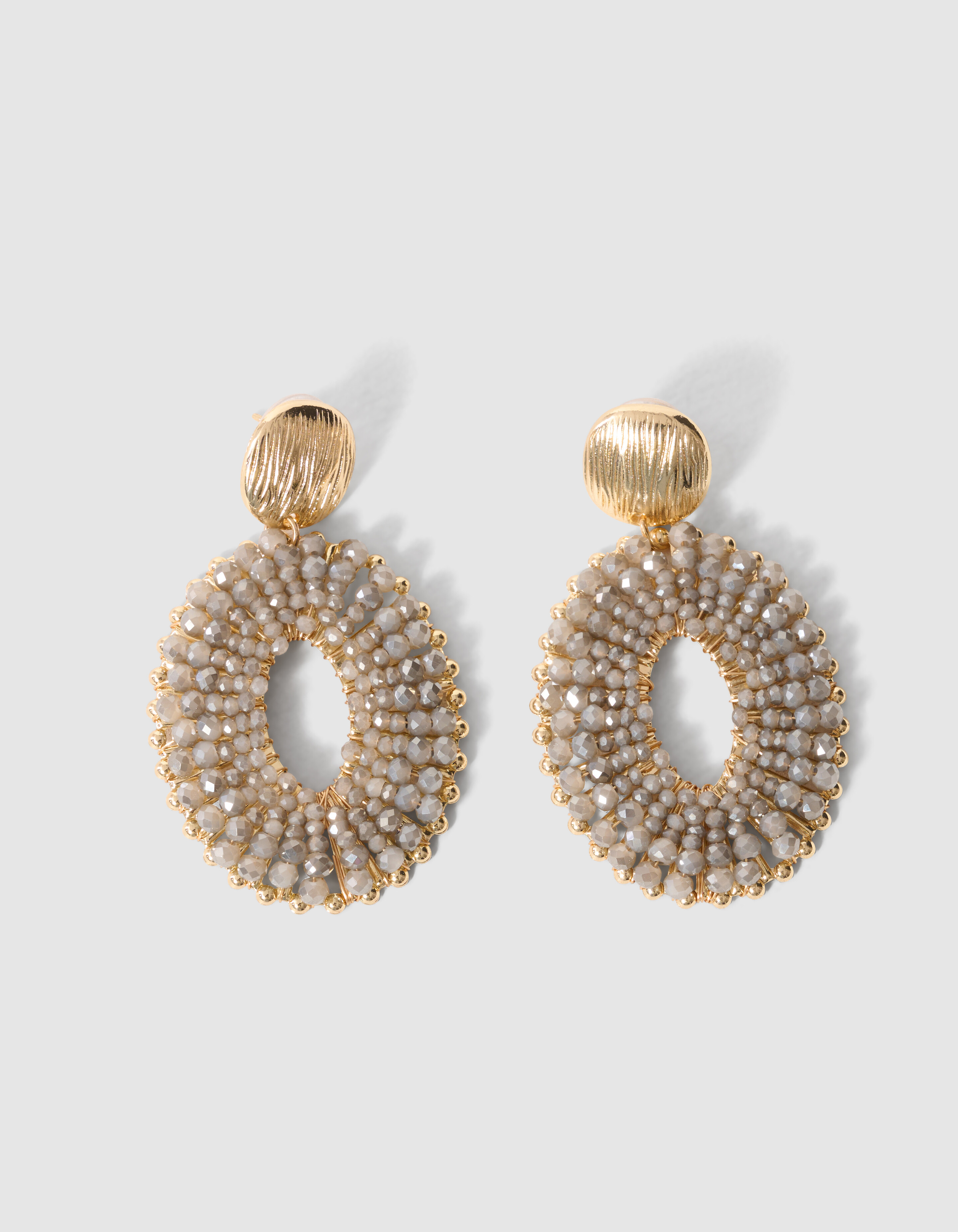 Beaded Ohrringe Beige/Gold SHOEBY ACCESSOIRES