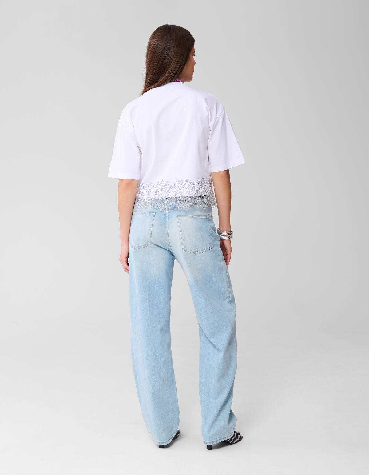 Spitzen-T-Shirt Weiß SHOEBY WOMEN