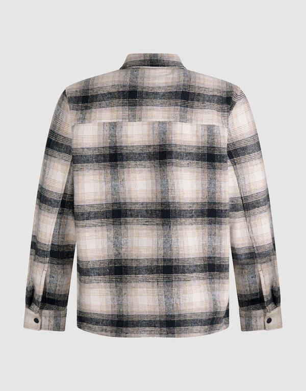 Kariertes Overshirt mit Reißverschluss in Off Whit SHOEBY MEN