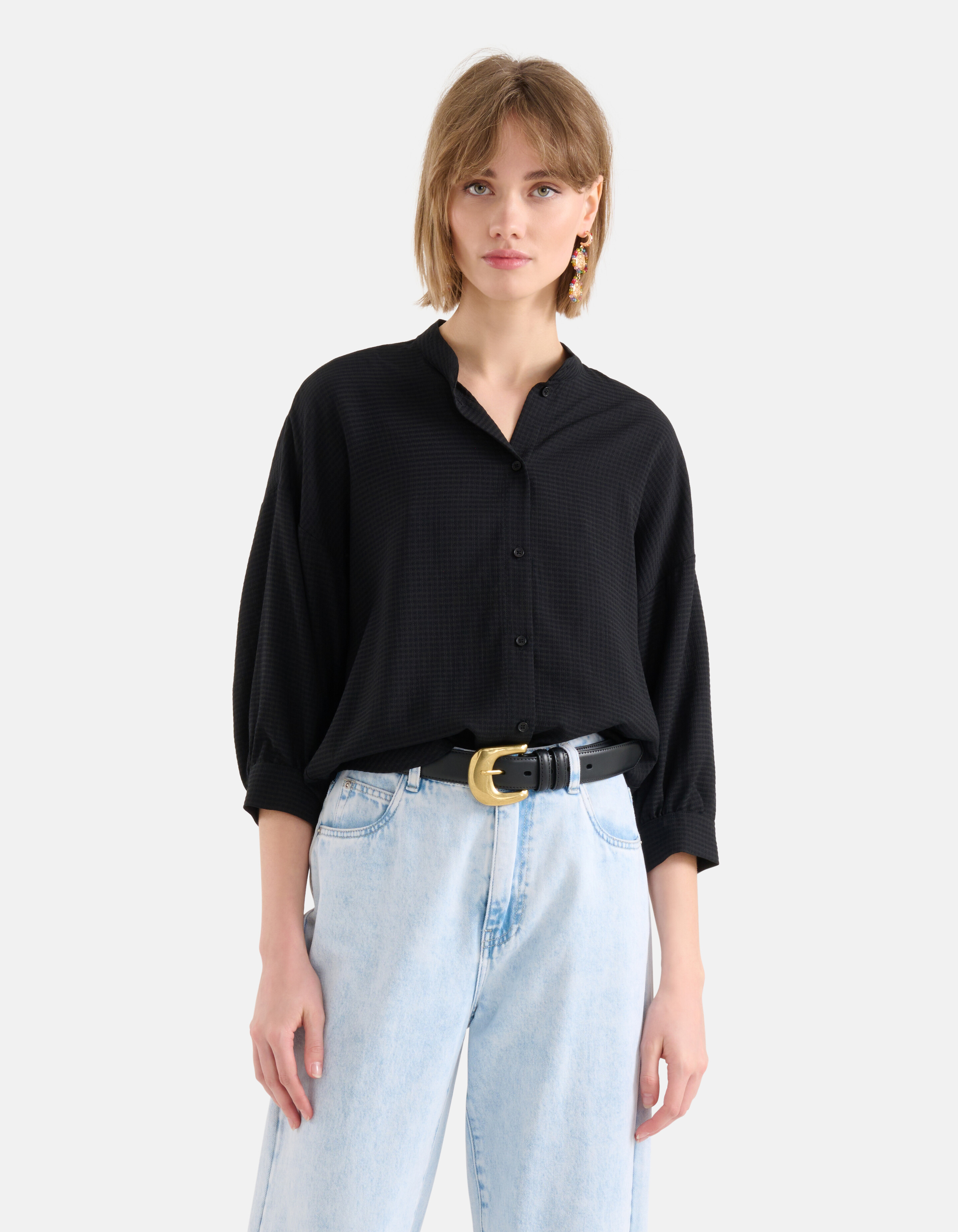 Relaxed Fit Bluse Schwarz SHOEBY WOMEN