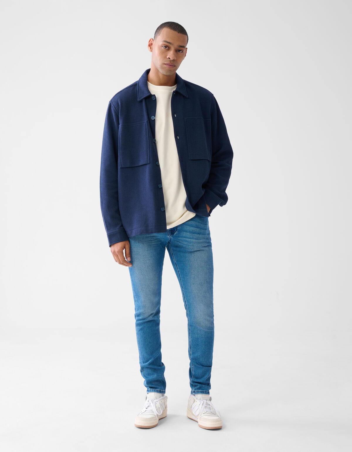 Struktur-Overshirt Dunkelblau SHOEBY MEN