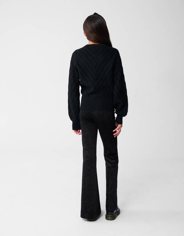 Glitter Flared Legging Schwarz SHOEBY GIRLS