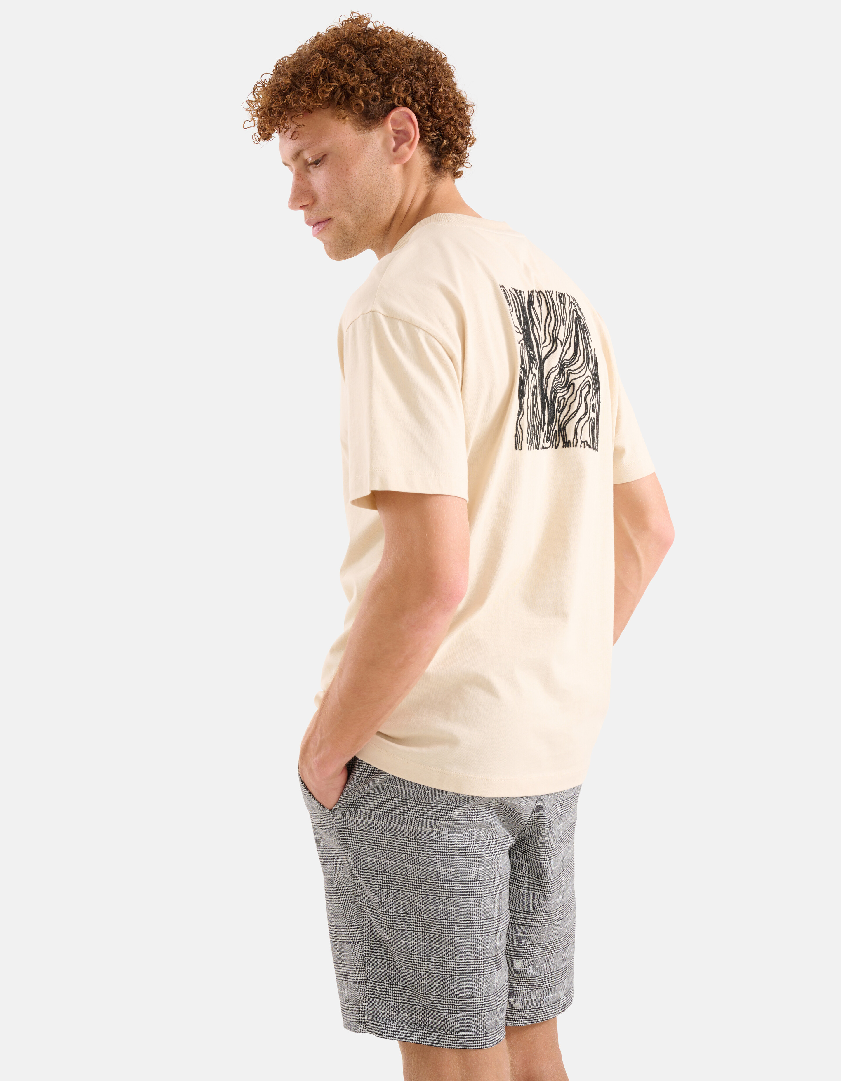 Stickerei-T-Shirt Beige SHOEBY MEN