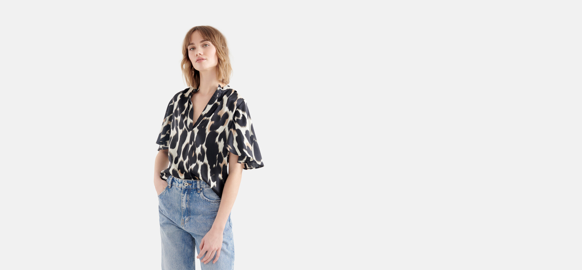 Top mit Leopardenmuster Offwhite SHOEBY WOMEN