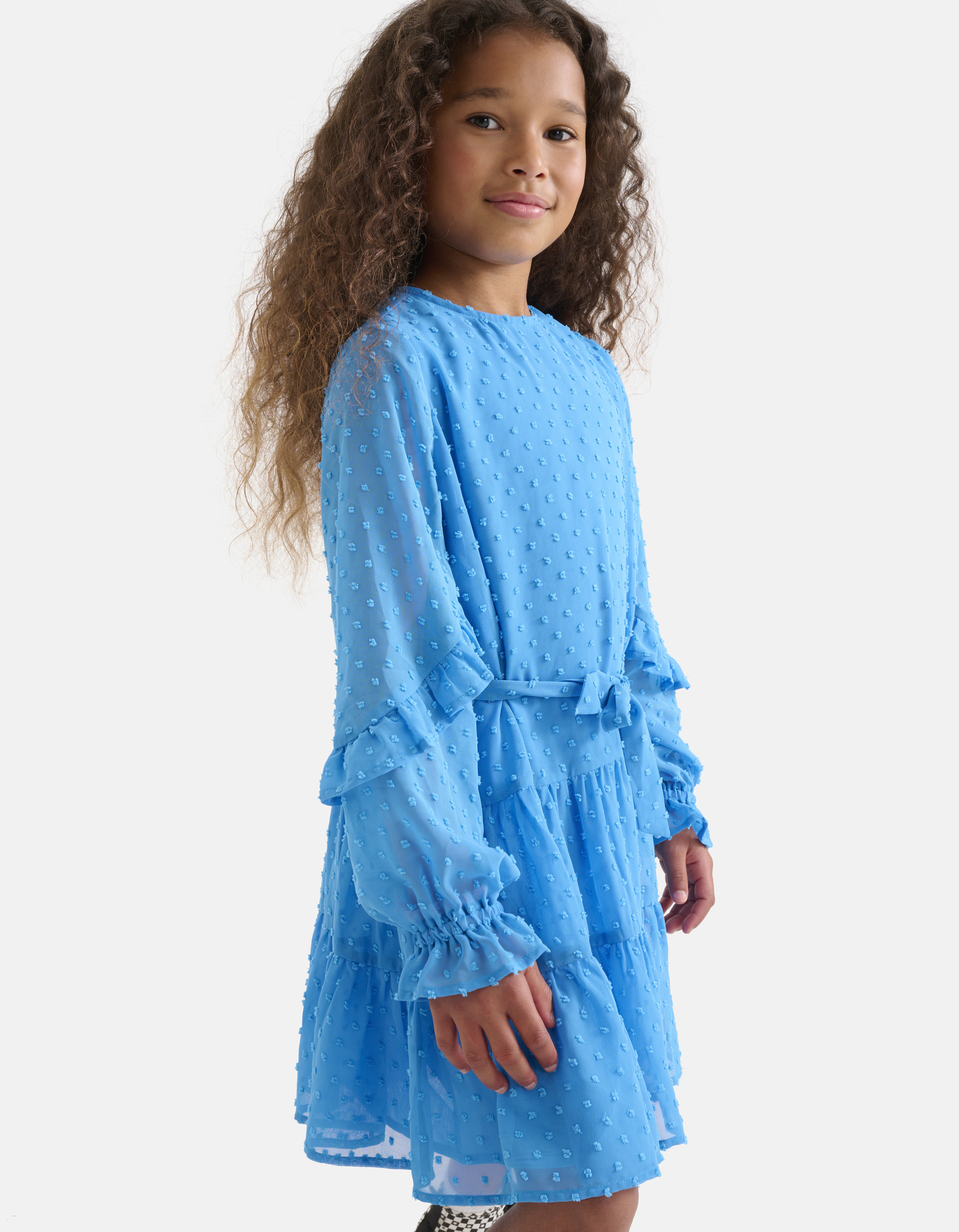 Chiffon-Pünktchenkleid Blau SHOEBY GIRLS