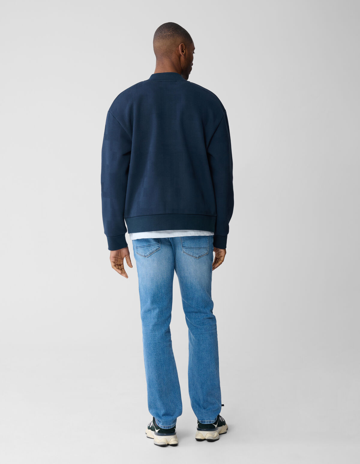 Jacquard Bomberjacke Dunkelblau SHOEBY MEN