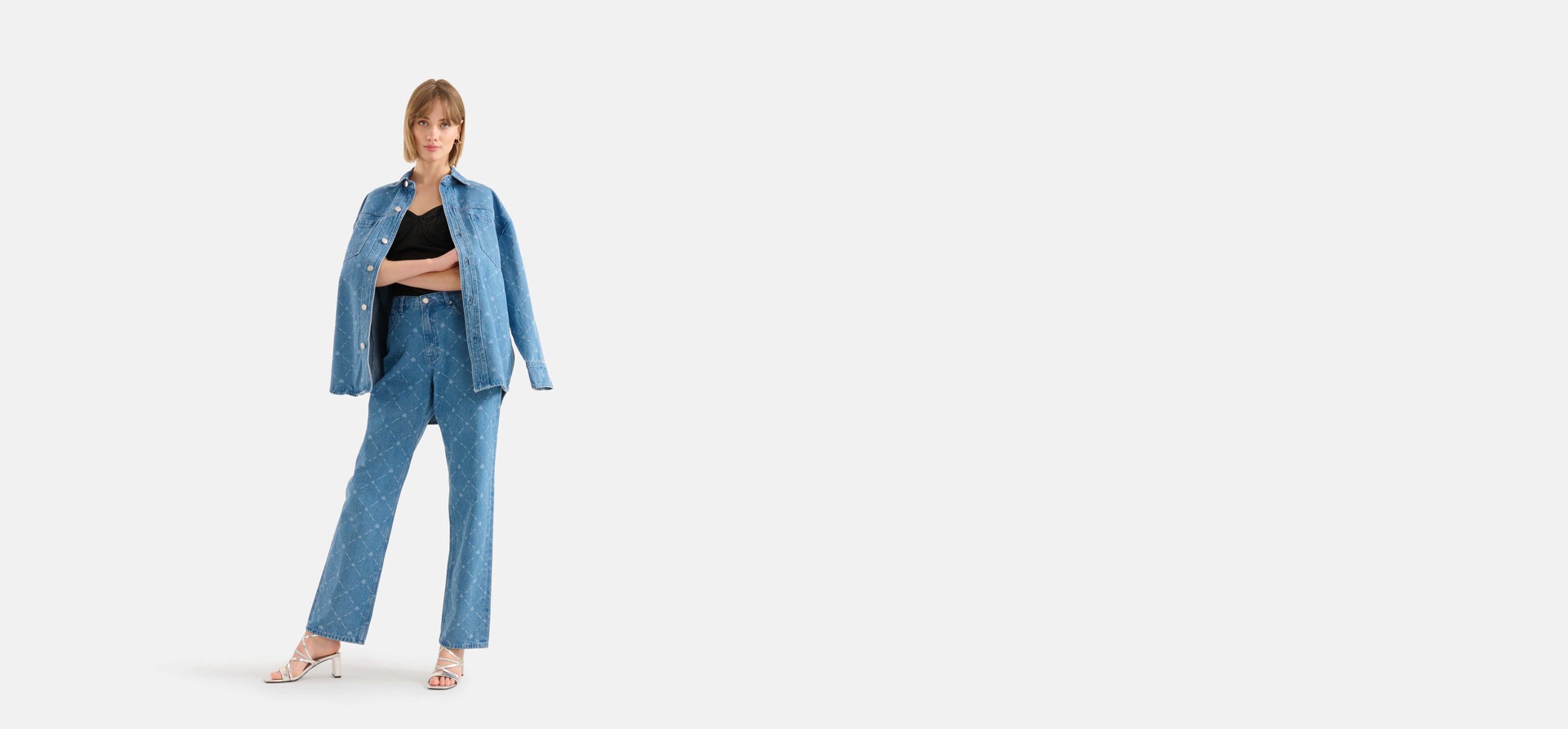 Bedruckte Straight Jeans Blau SHOEBY WOMEN