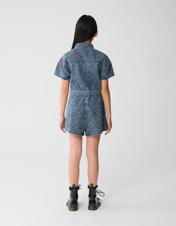 Denim Leopard Jumspuit Blau SHOEBY GIRLS