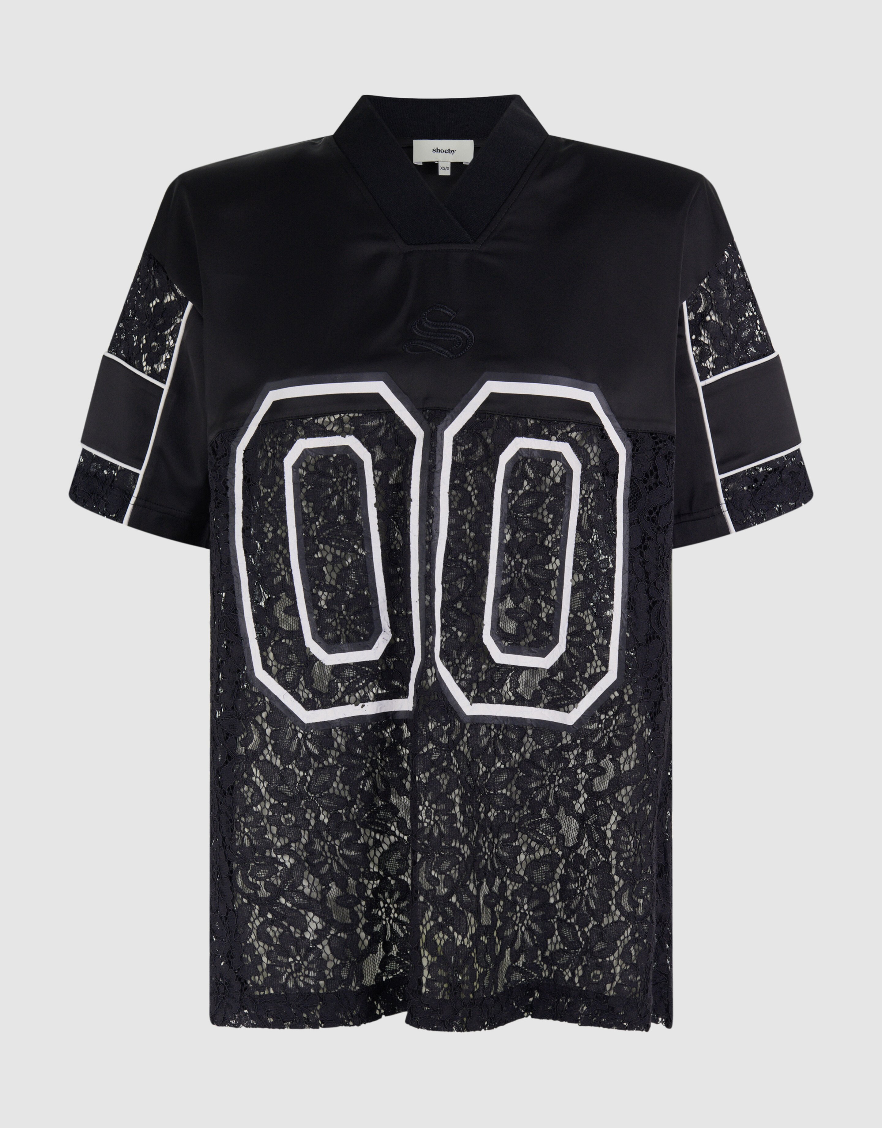 Übergroßes Kanten Baseball-T-Shirt Zwart SHOEBY WOMEN