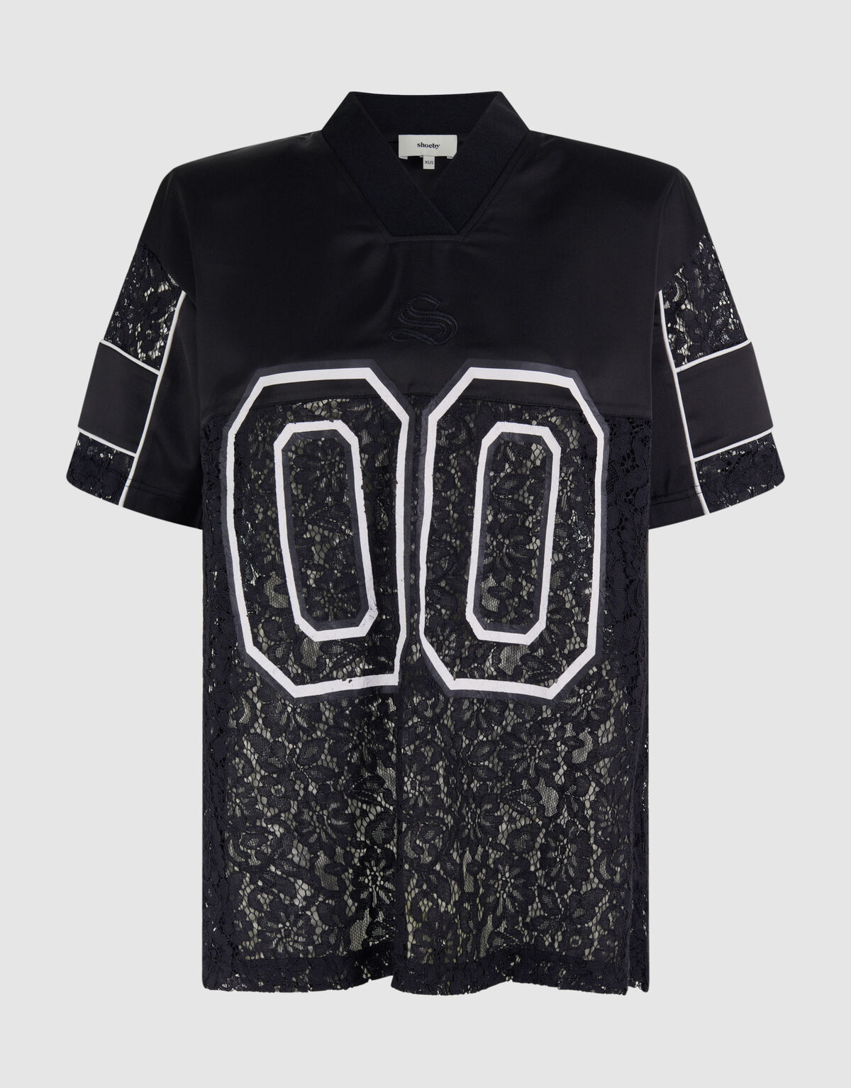 Übergroßes Kanten Baseball-T-Shirt Zwart SHOEBY WOMEN