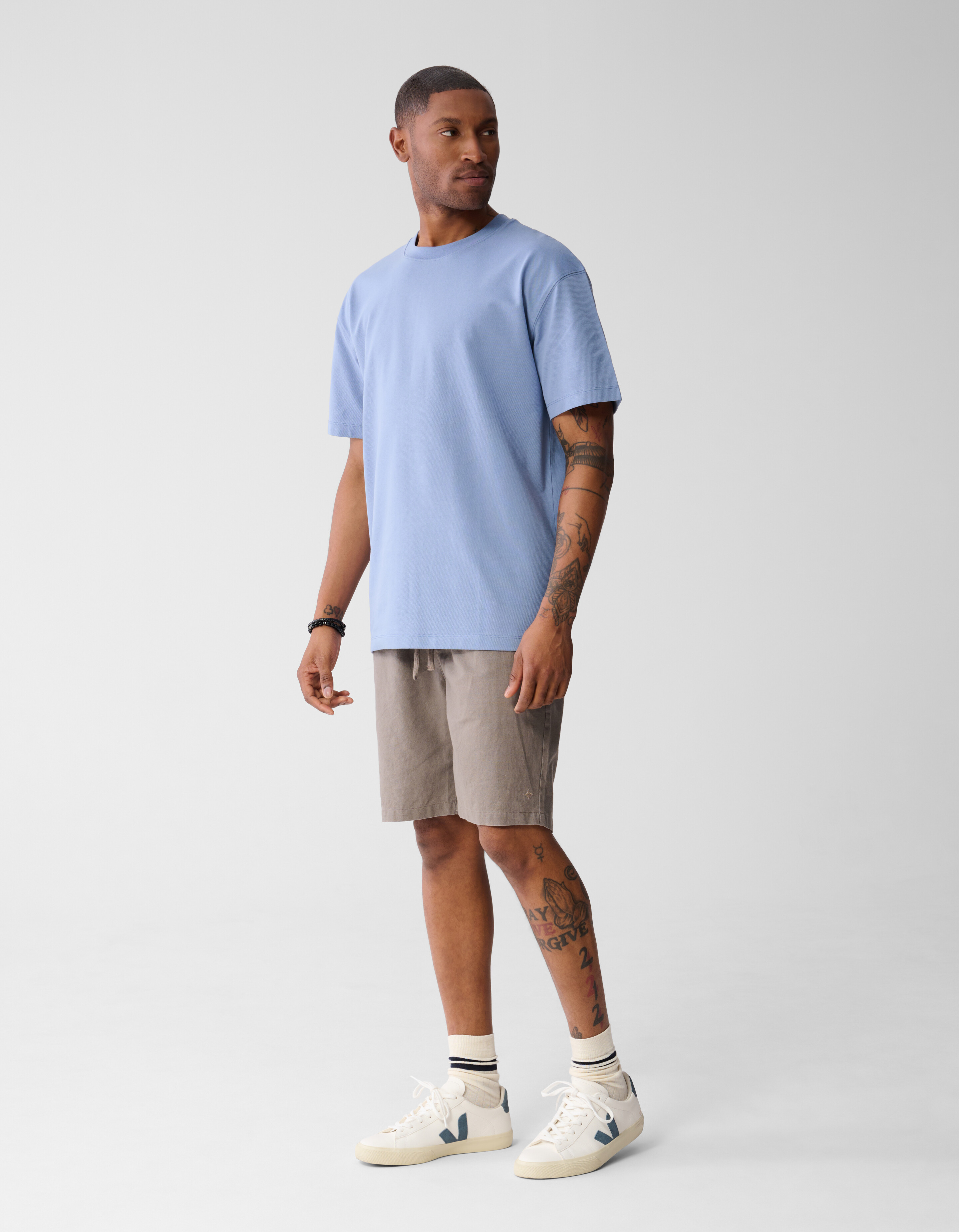Gehäkeltes T-shirt Hellblau SHOEBY MEN