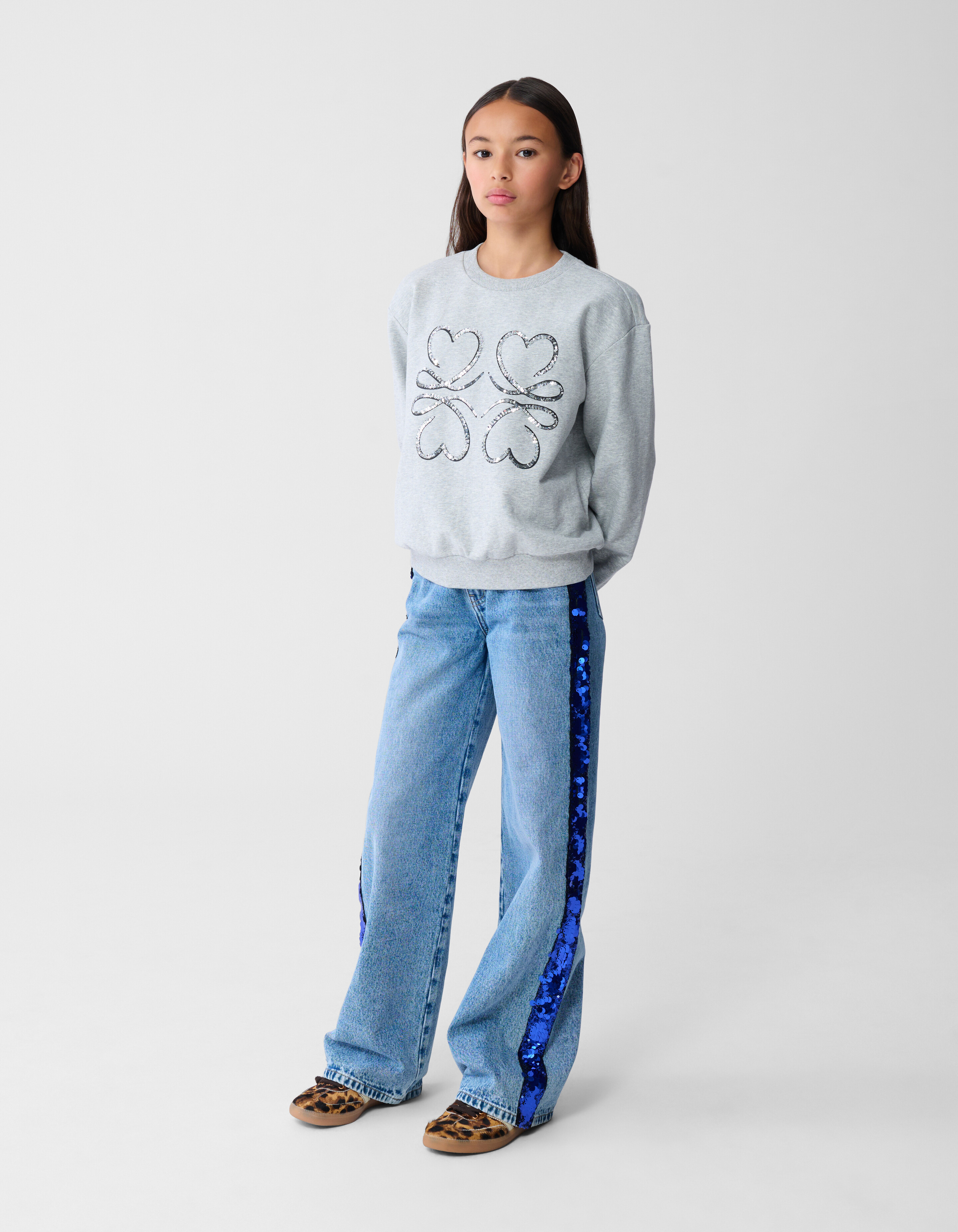 Glitter Tape Wide Leg Jeans Blau SHOEBY ACCESSOIRES