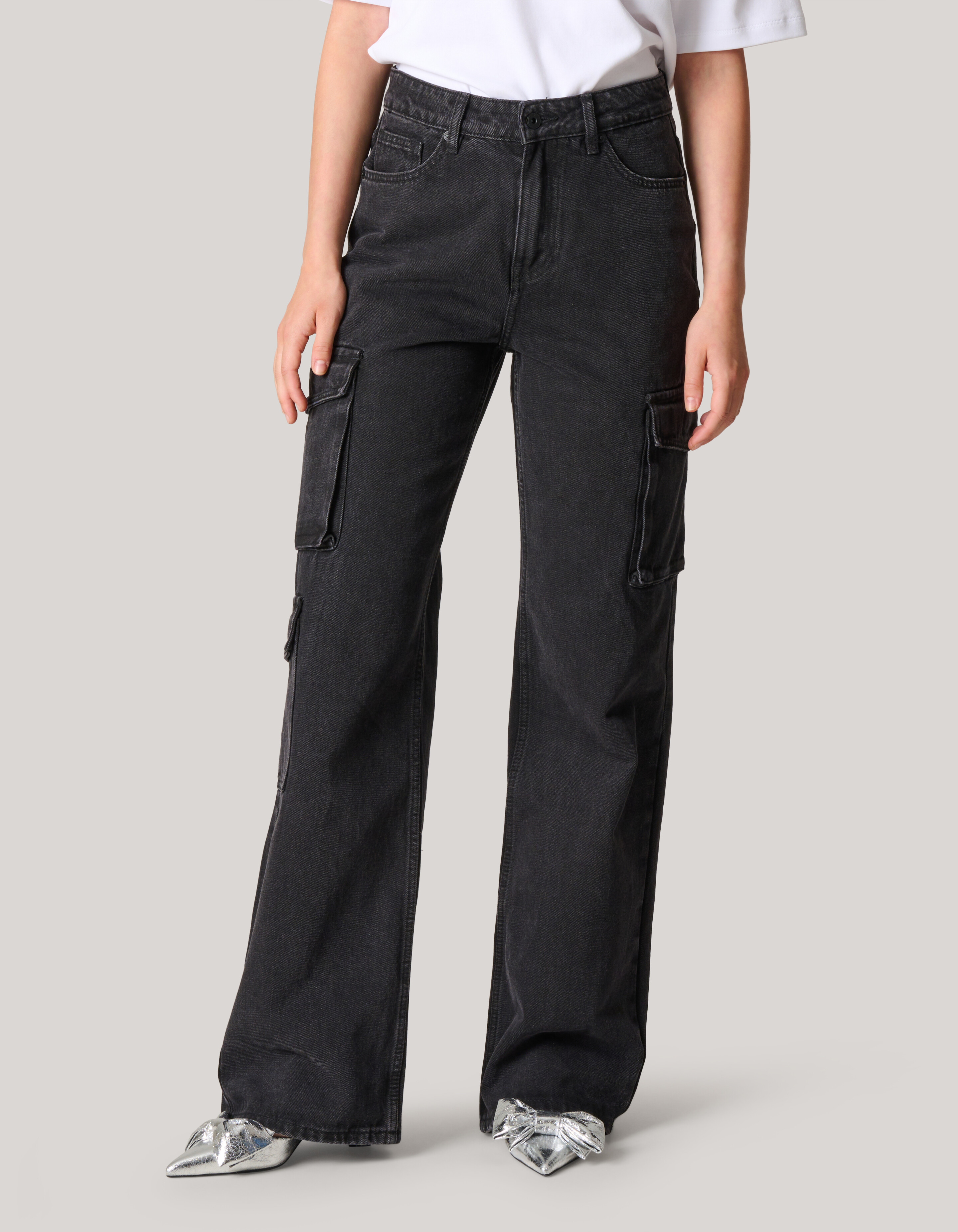 Cargo Denim Jeans Zwart L33 SHOEBY WOMEN