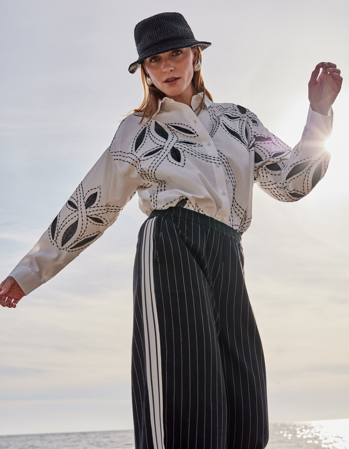 Stickerei Bluse Off White SHOEBY WOMEN