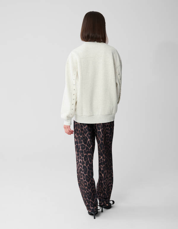 Pullover mit Schnürung in Hellgrau SHOEBY WOMEN