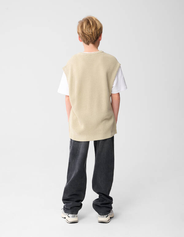 Gestrickter Spencer Beige SHOEBY BOYS