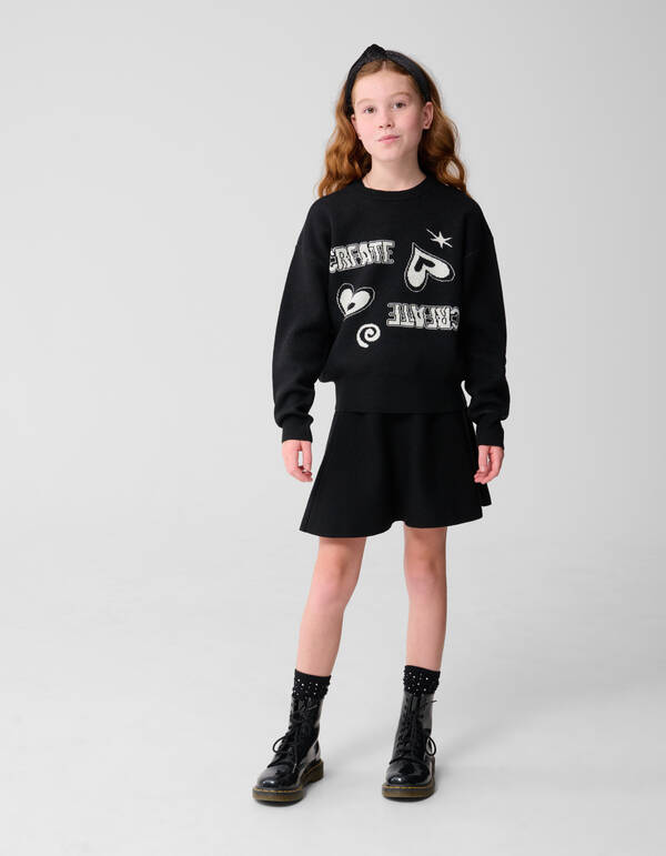 Strick-Minirock Schwarz SHOEBY GIRLS