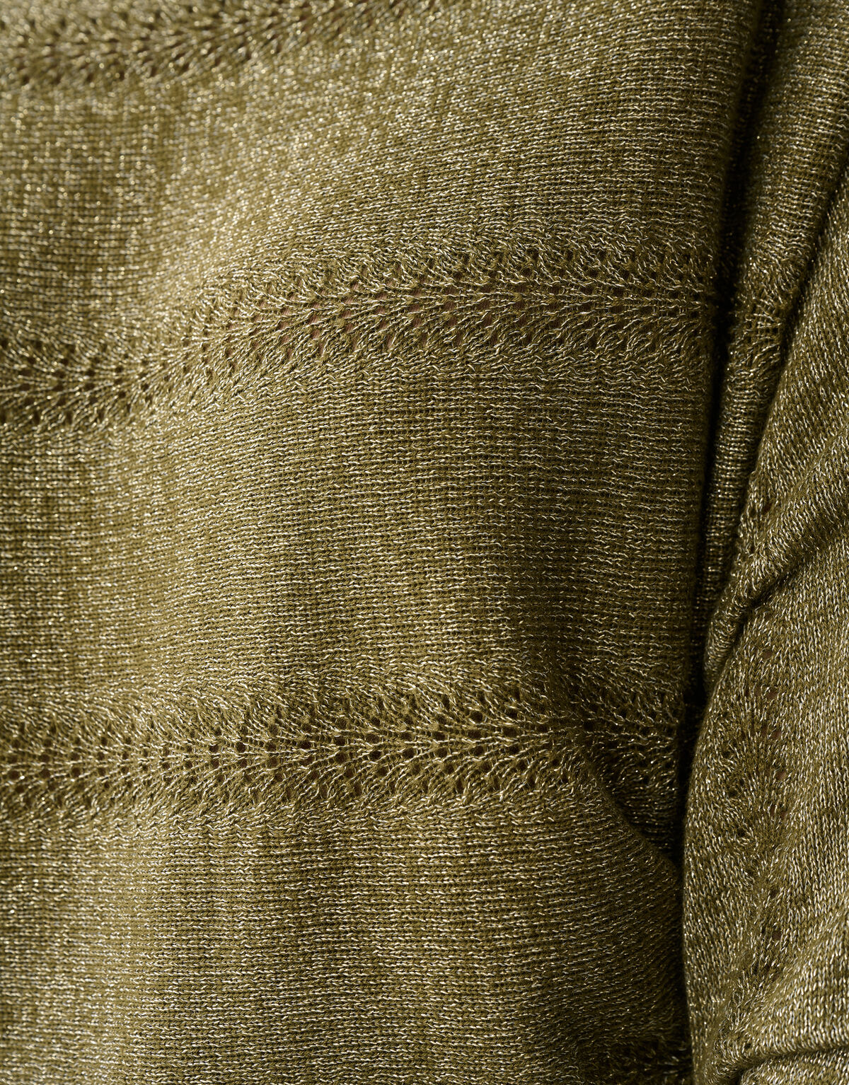 Glitzer ajour Fledermaus&auml;rmel Pullover gr&uuml;n SHOEBY WOMEN