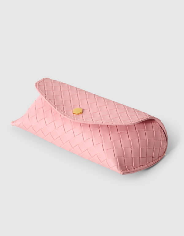 Geflochtenes Sonnenbrillenetui Hellrosa SHOEBY ACCESSOIRES