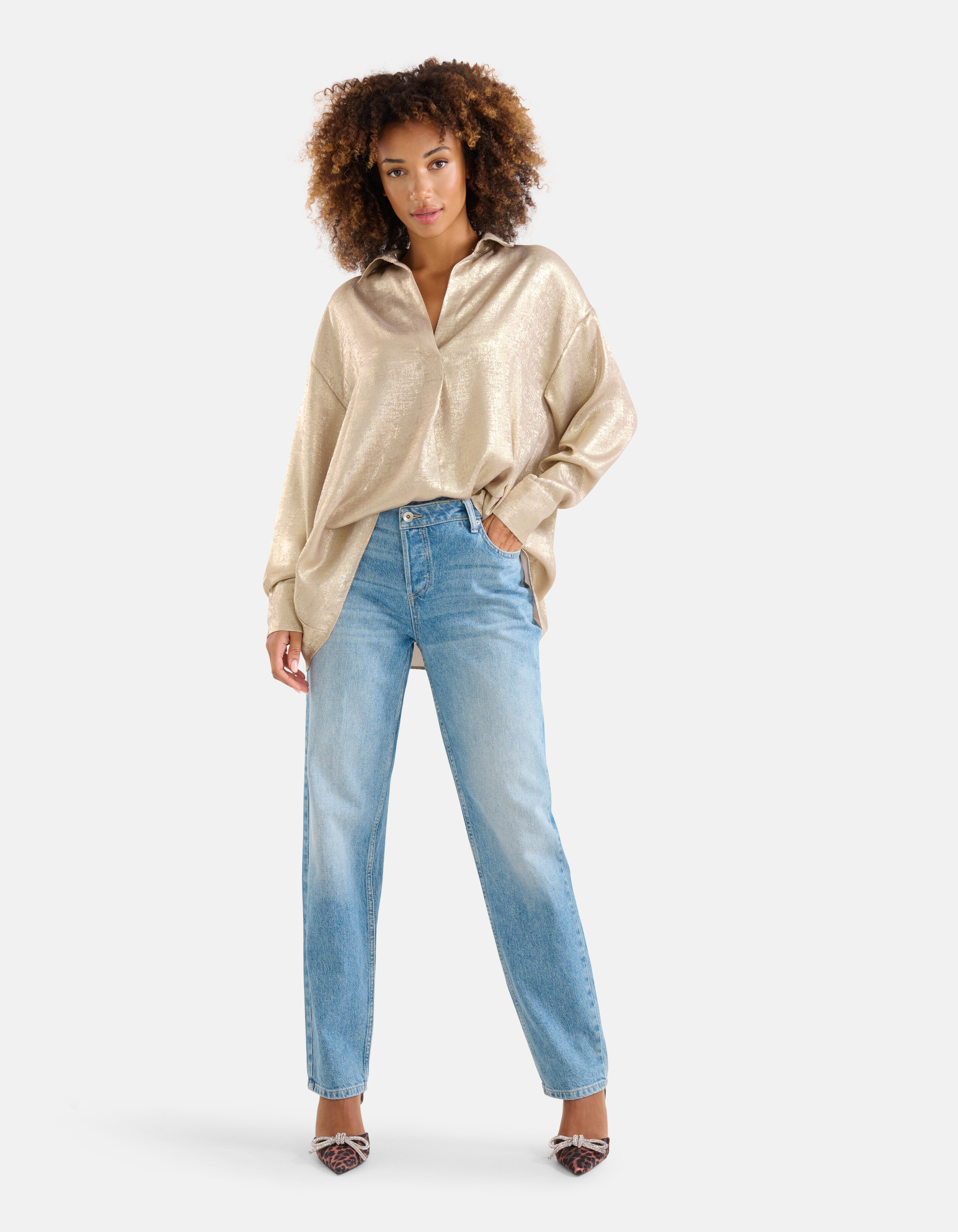 Metallic-Bluse Gold SHOEBY WOMEN