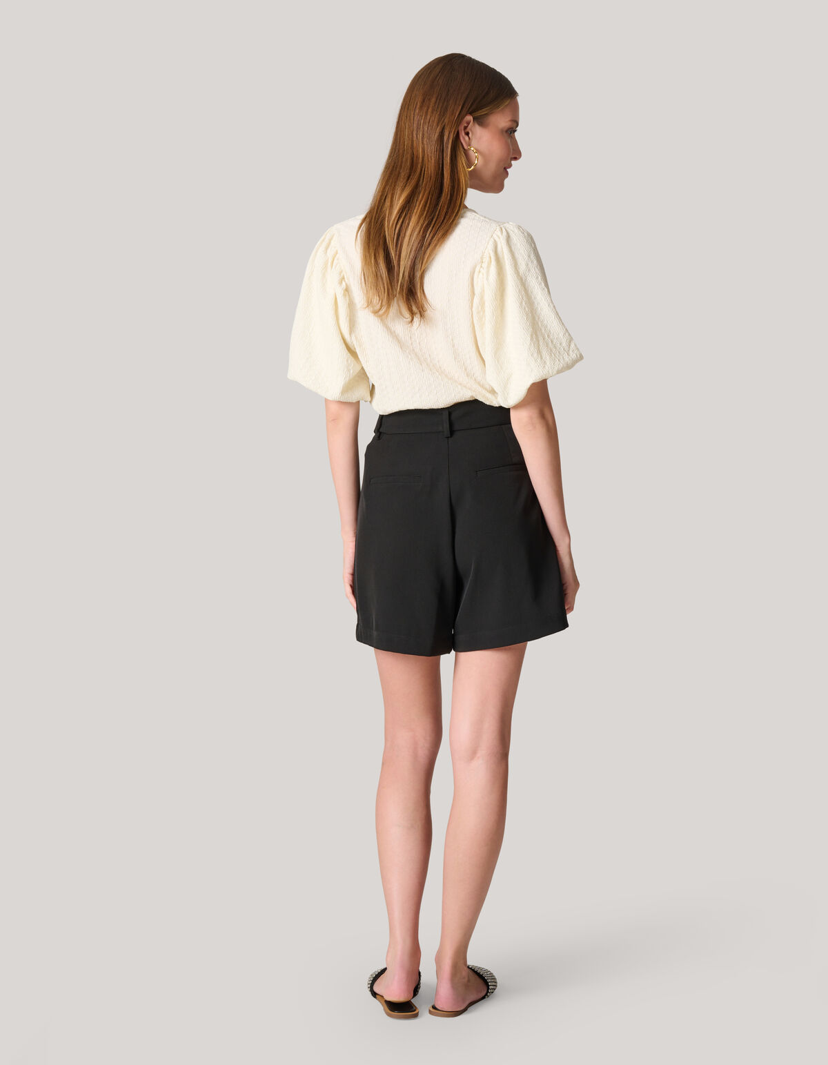 Crinkle-T-Shirt Off White SHOEBY WOMEN