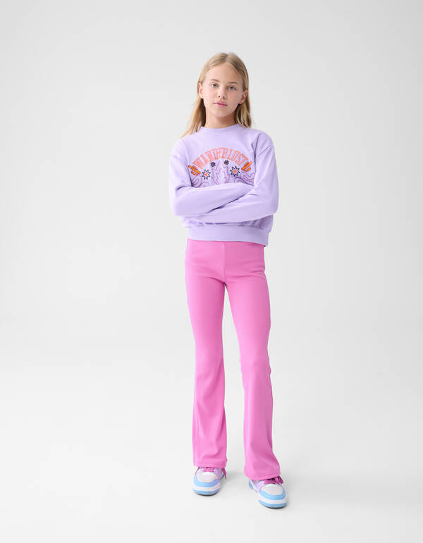 Ausgestellte Rippen-Leggings Rosa SHOEBY GIRLS