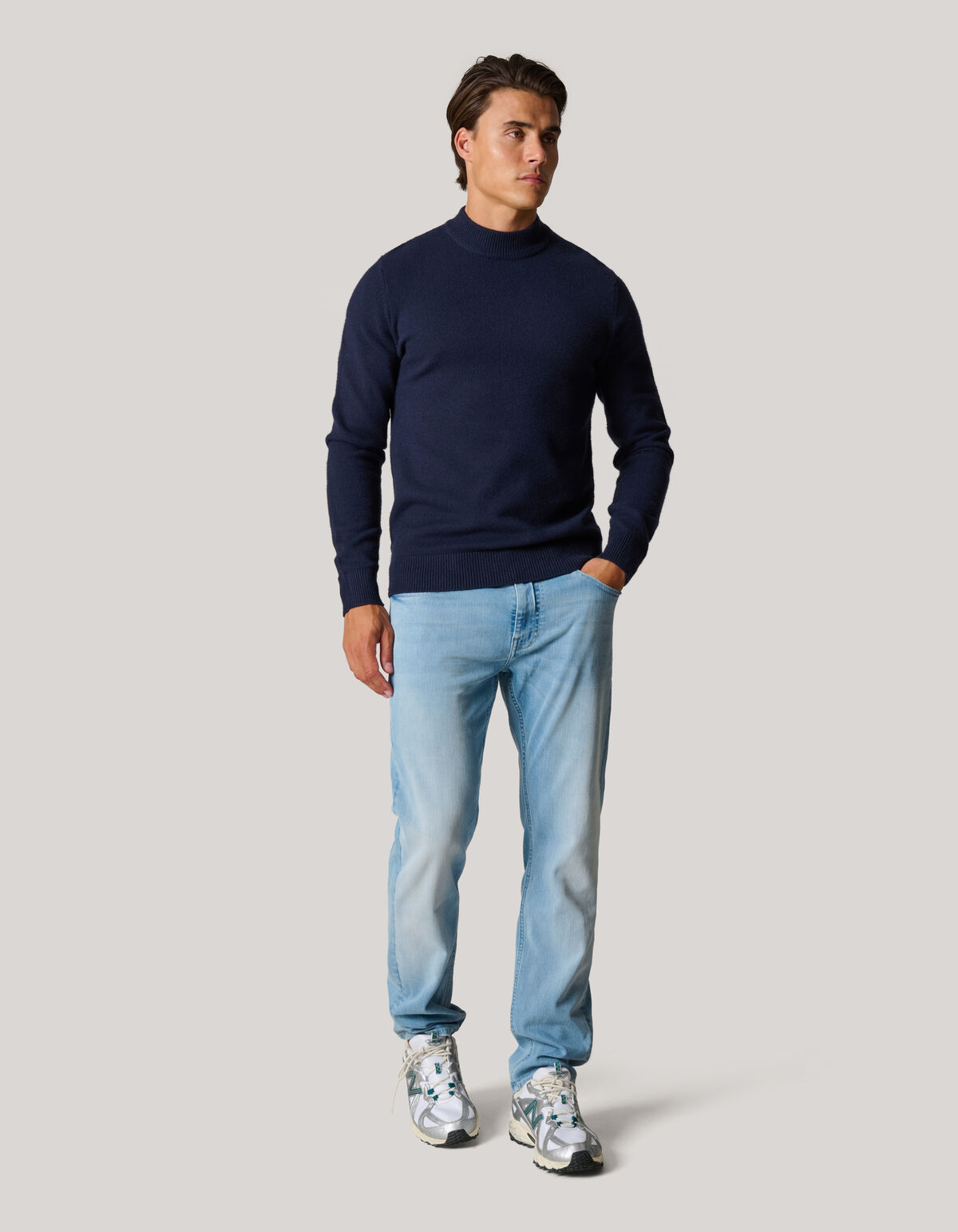 Jacquard-Strickpullover Dunkelblau SHOEBY MEN