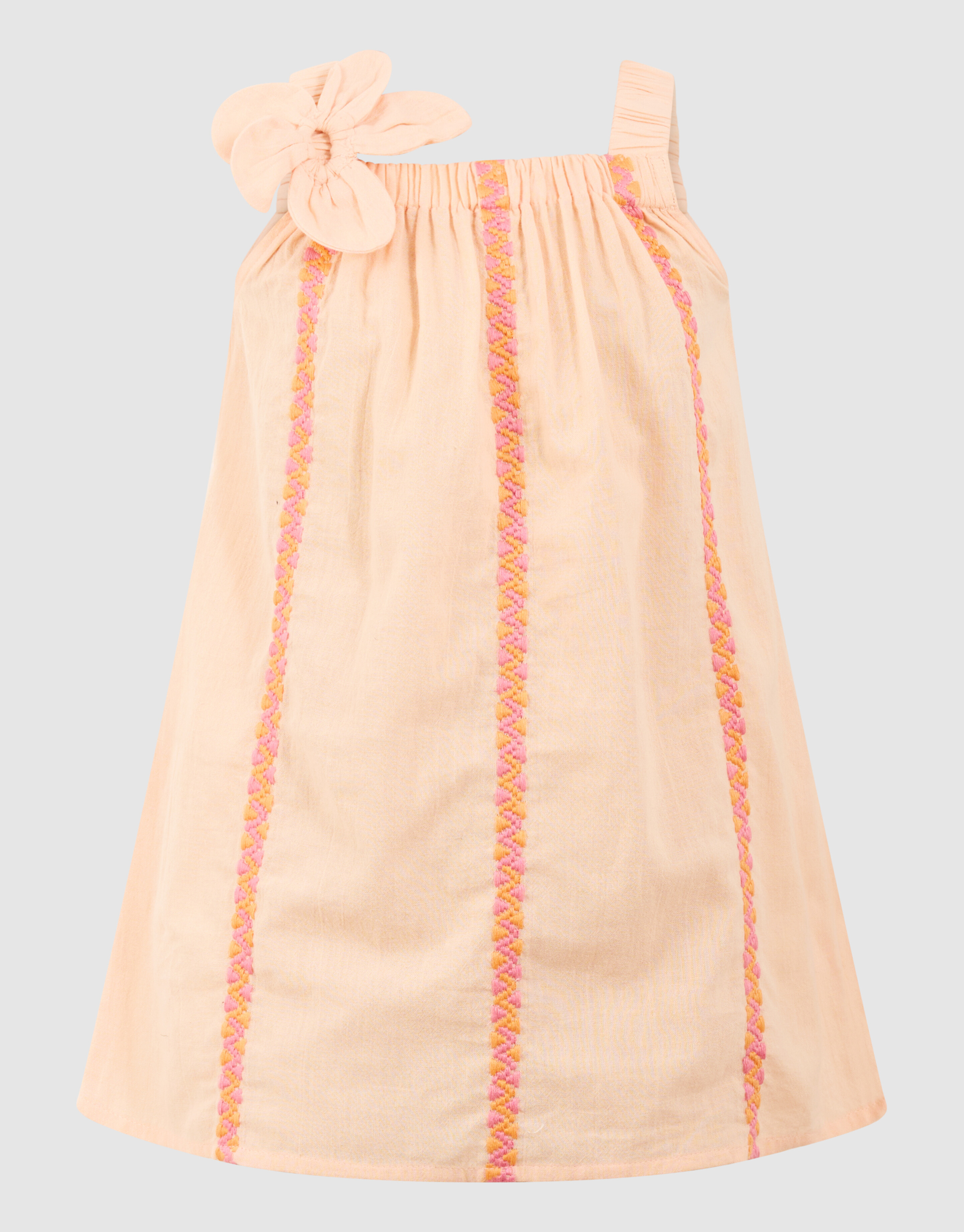 Blumenstickerei Mini Kleid Hellorange SHOEBY GIRLS