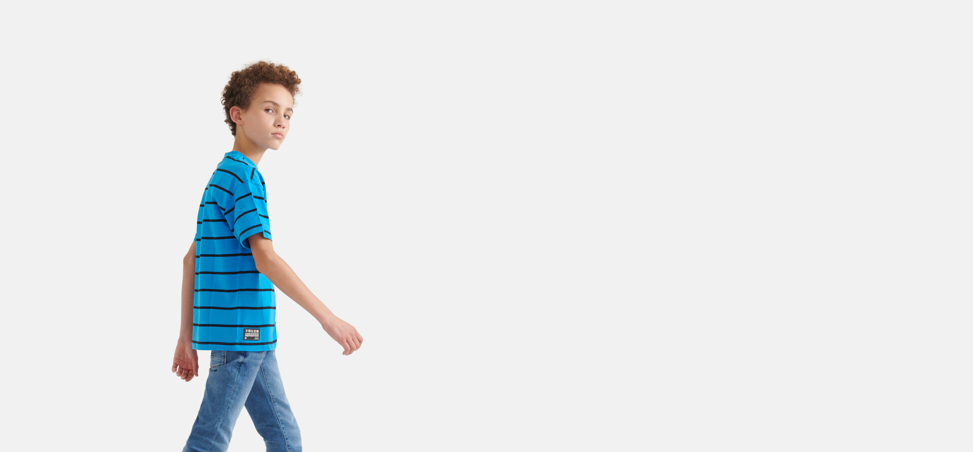 Gestreiftes T-Shirt Blau SHOEBY BOYS