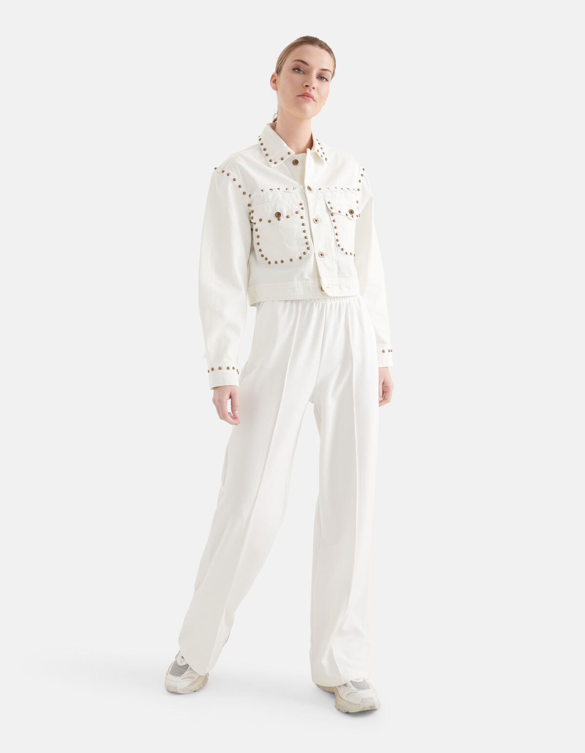 Basic-Hose mit weitem Bein Off White SHOEBY WOMEN