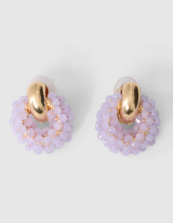Runde Perlenohrringe Helllila SHOEBY ACCESSOIRES