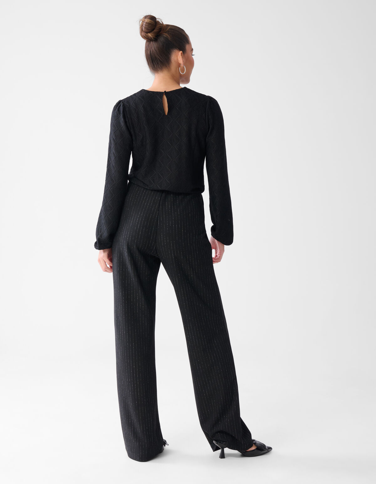 Lurex Hose mit weitem Bein Schwarz SHOEBY WOMEN