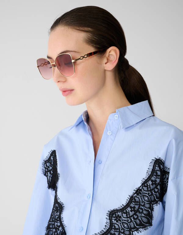 Kleine Ketten-Sonnenbrille Hellbraun SHOEBY ACCESSOIRES