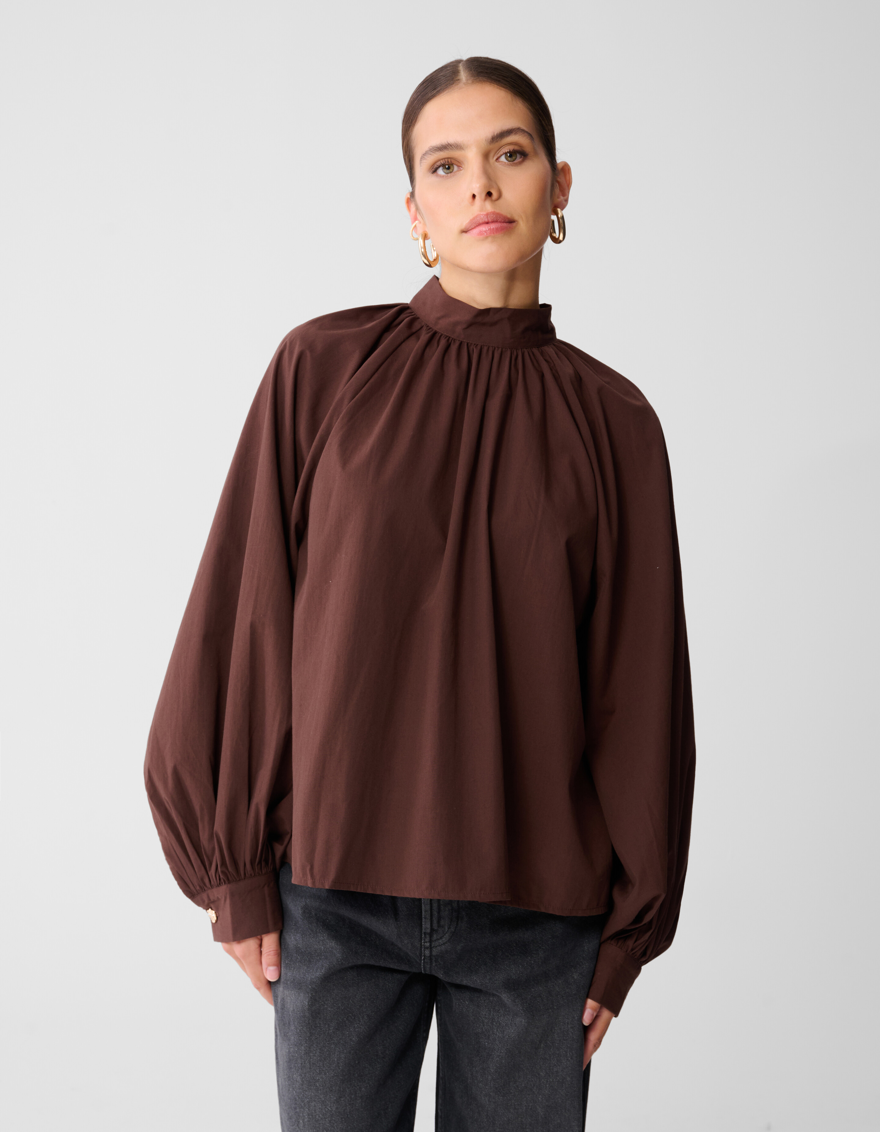 Bluse mit Schleife Braun SHOEBY WOMEN