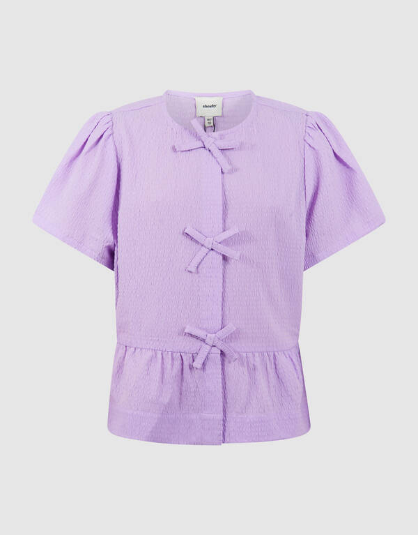 Schleifenstreifen-Bluse Helllila SHOEBY GIRLS