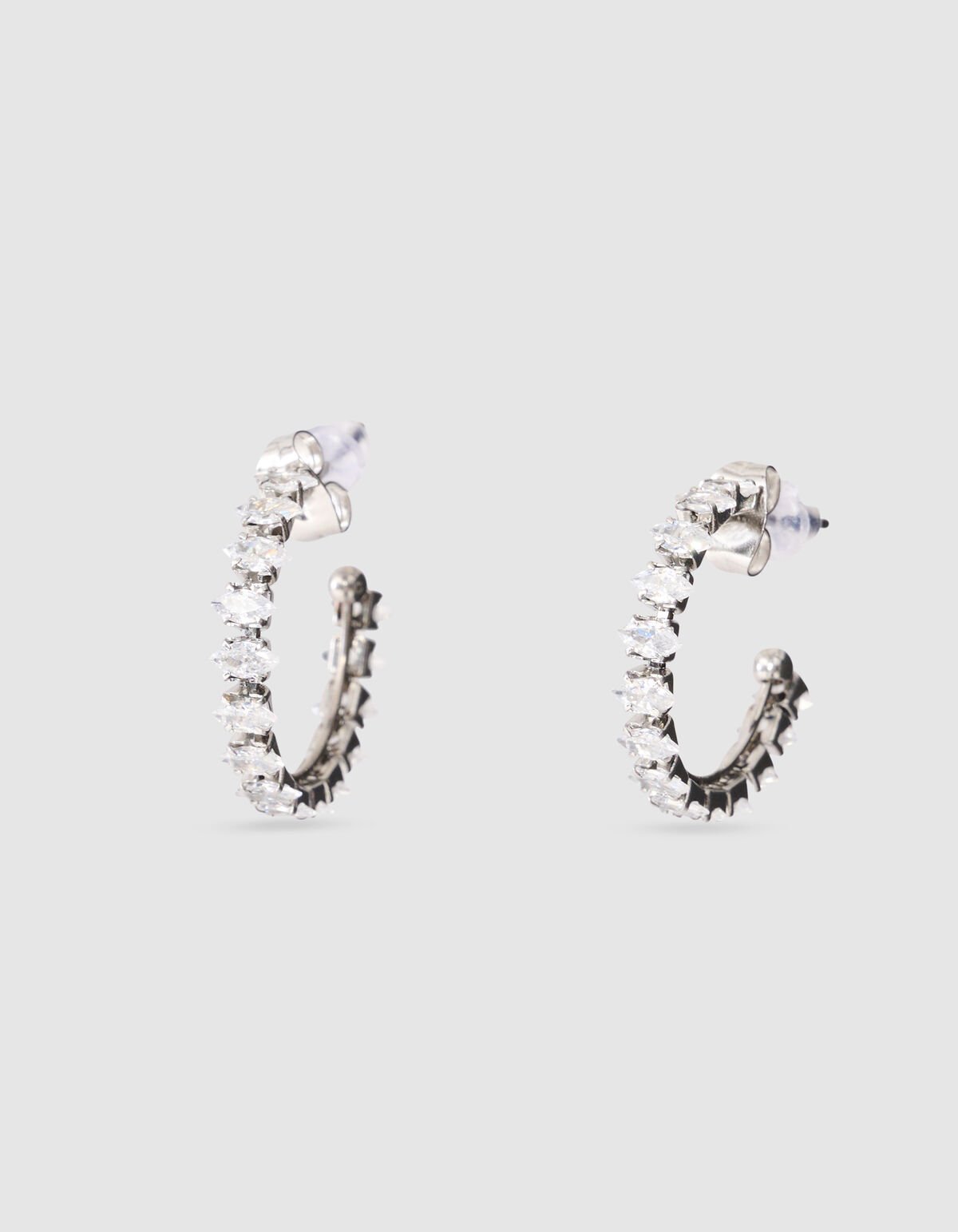 Strass-Creolen, silberfarben SHOEBY ACCESSOIRES