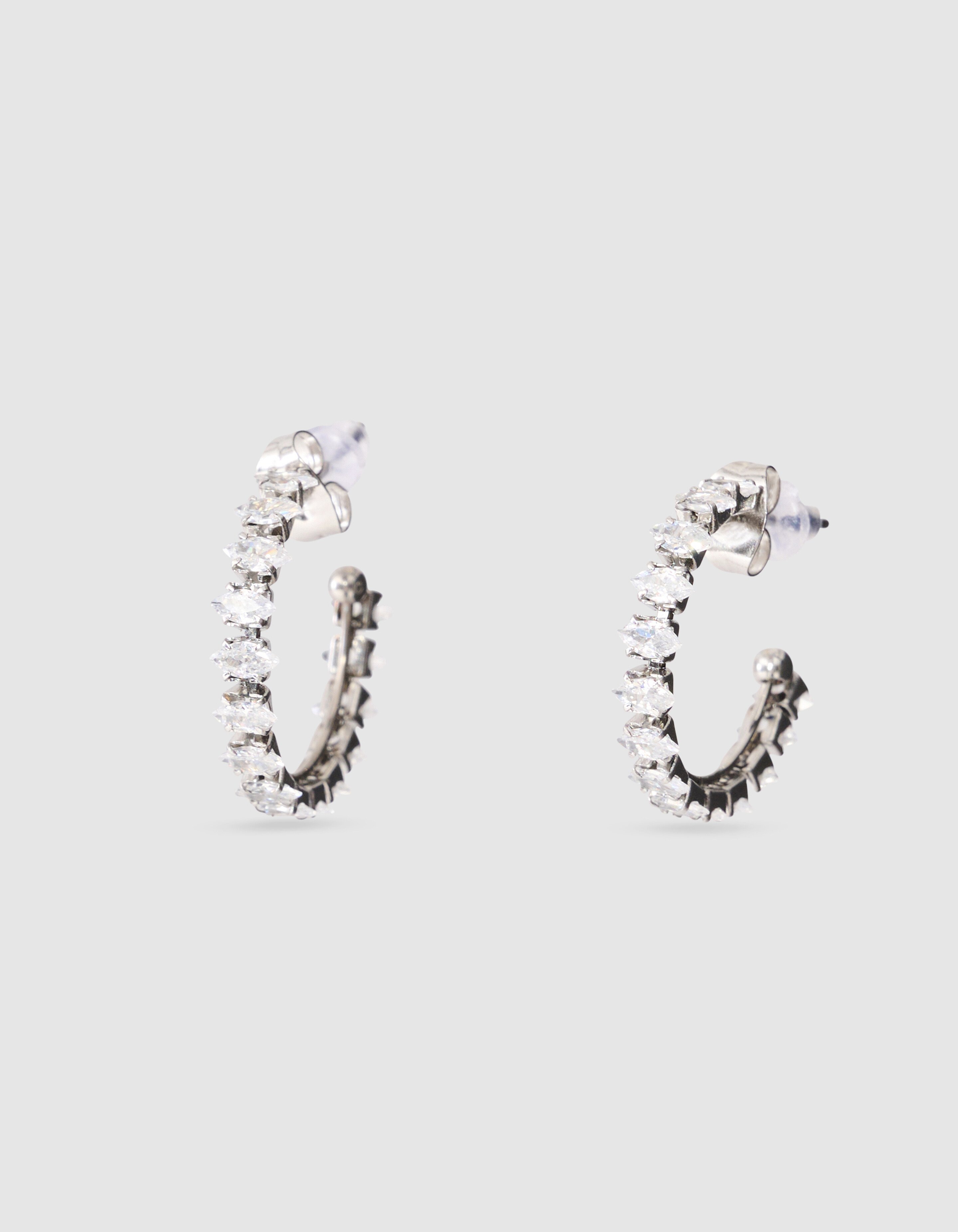 Strass-Creolen, silberfarben SHOEBY ACCESSOIRES