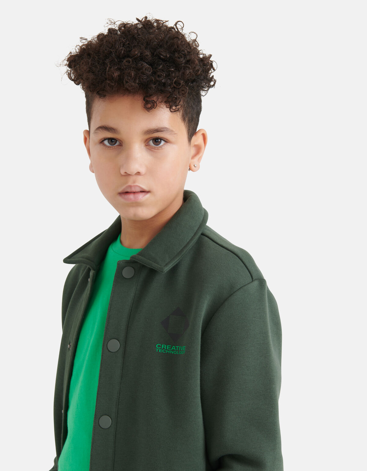 Bedruckte Strickjacke Dunkelgrün SHOEBY BOYS