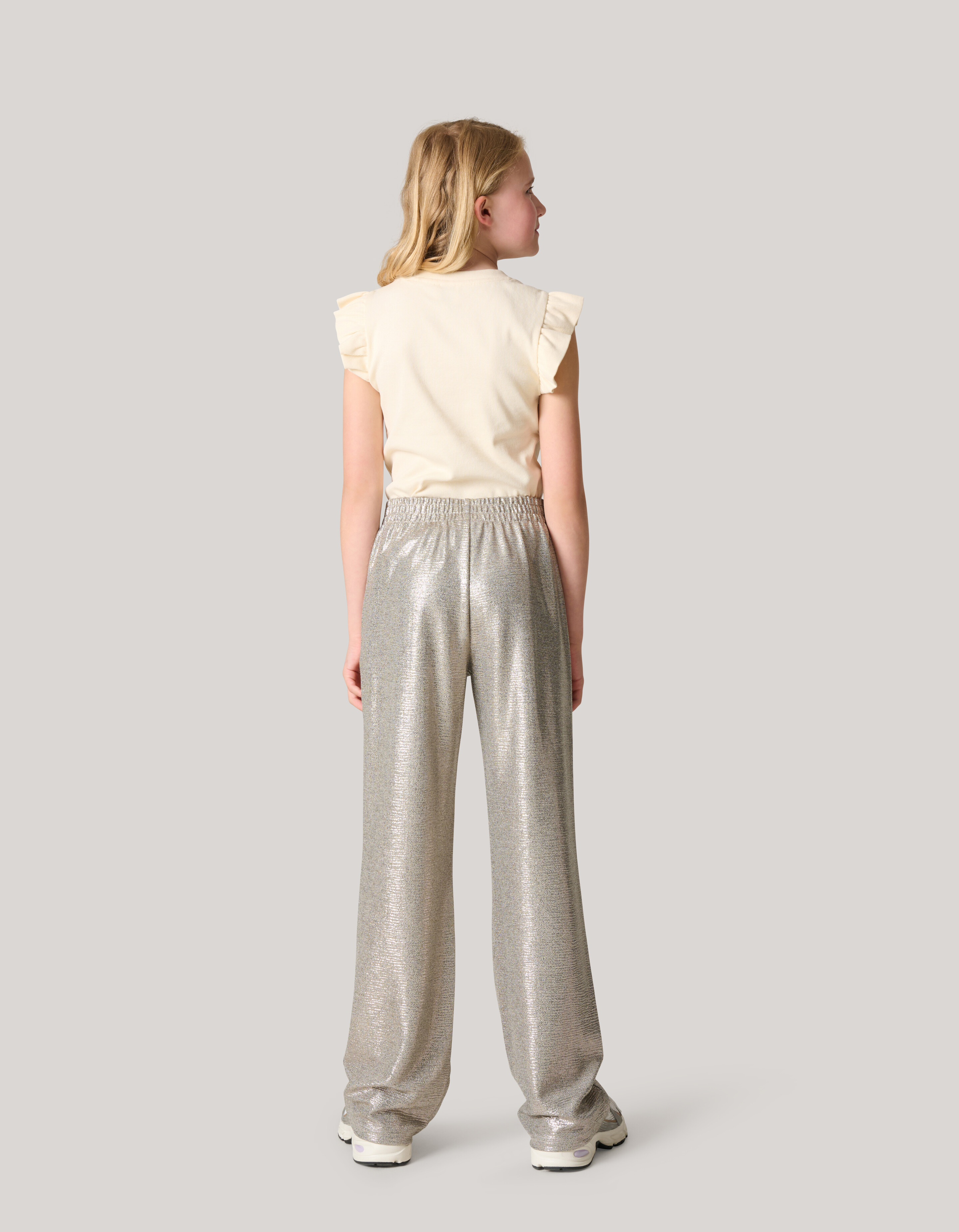 Metallische Hose mit weitem Bein Silber SHOEBY GIRLS