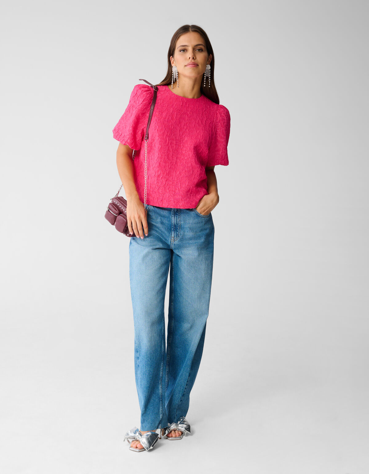 Jacquard-Struktur-Top Rosa SHOEBY WOMEN