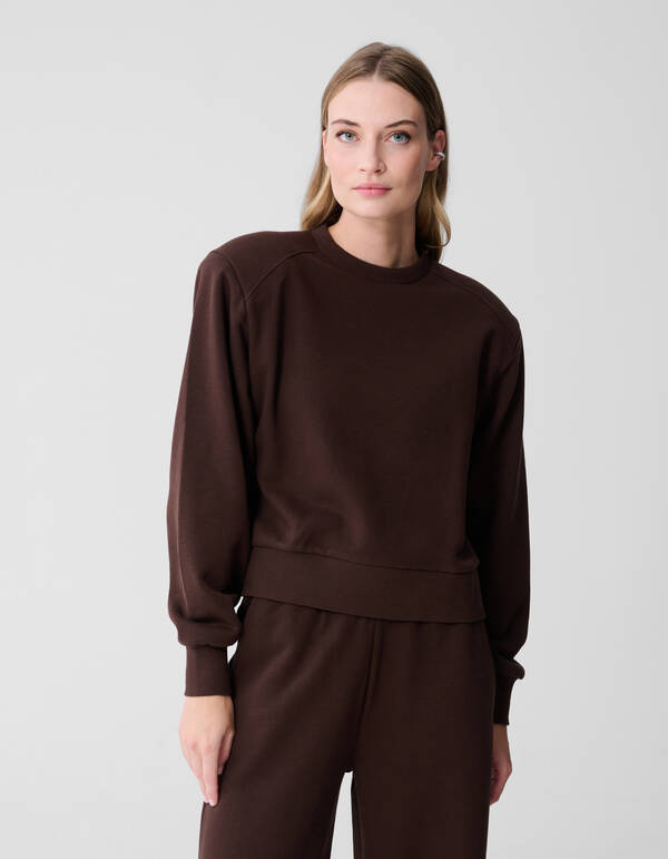 Pullover mit gro&szlig;en Schultern, Braun SHOEBY WOMEN