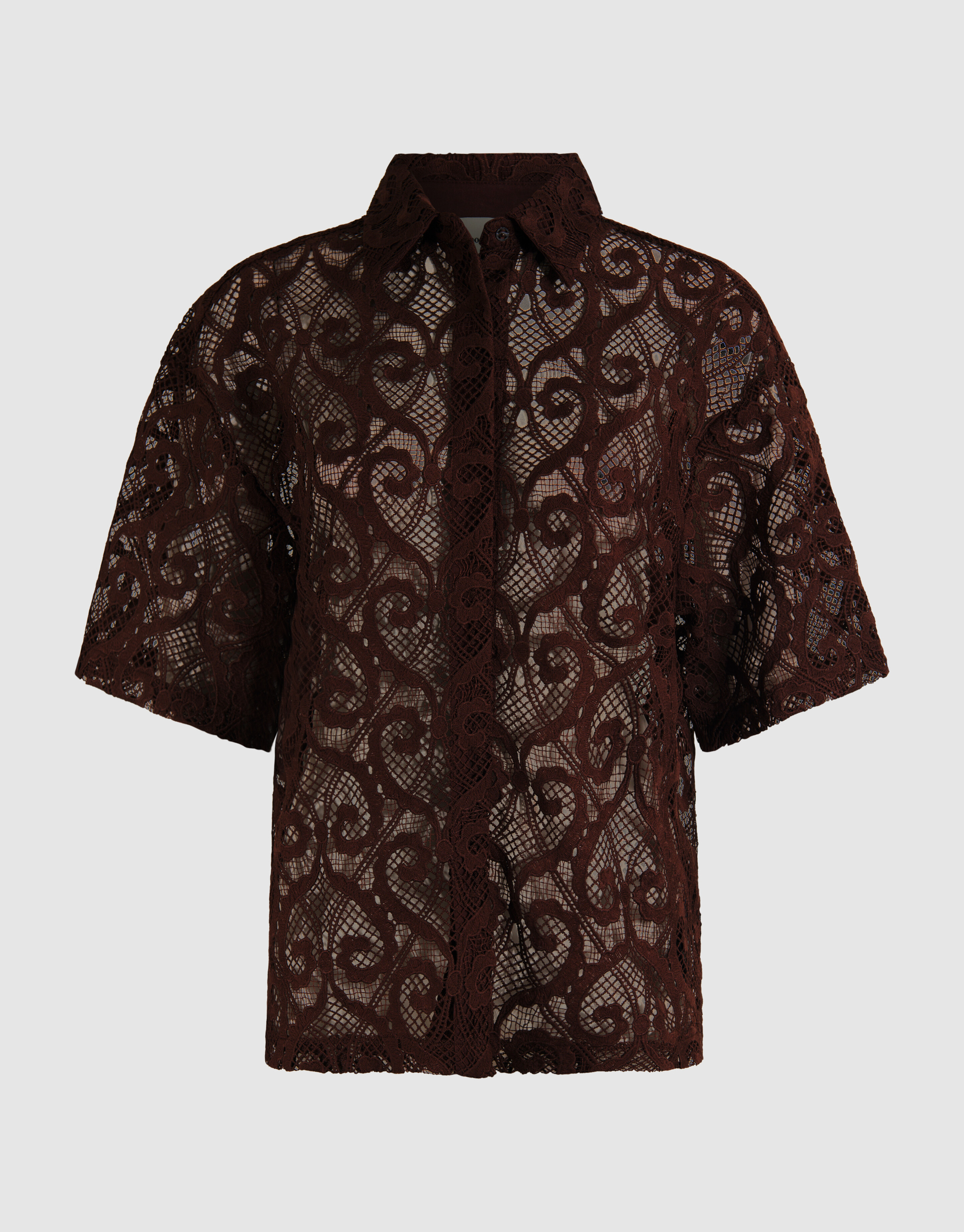 Bluse aus Spitze in Übergröße Dunkelbraun SHOEBY WOMEN