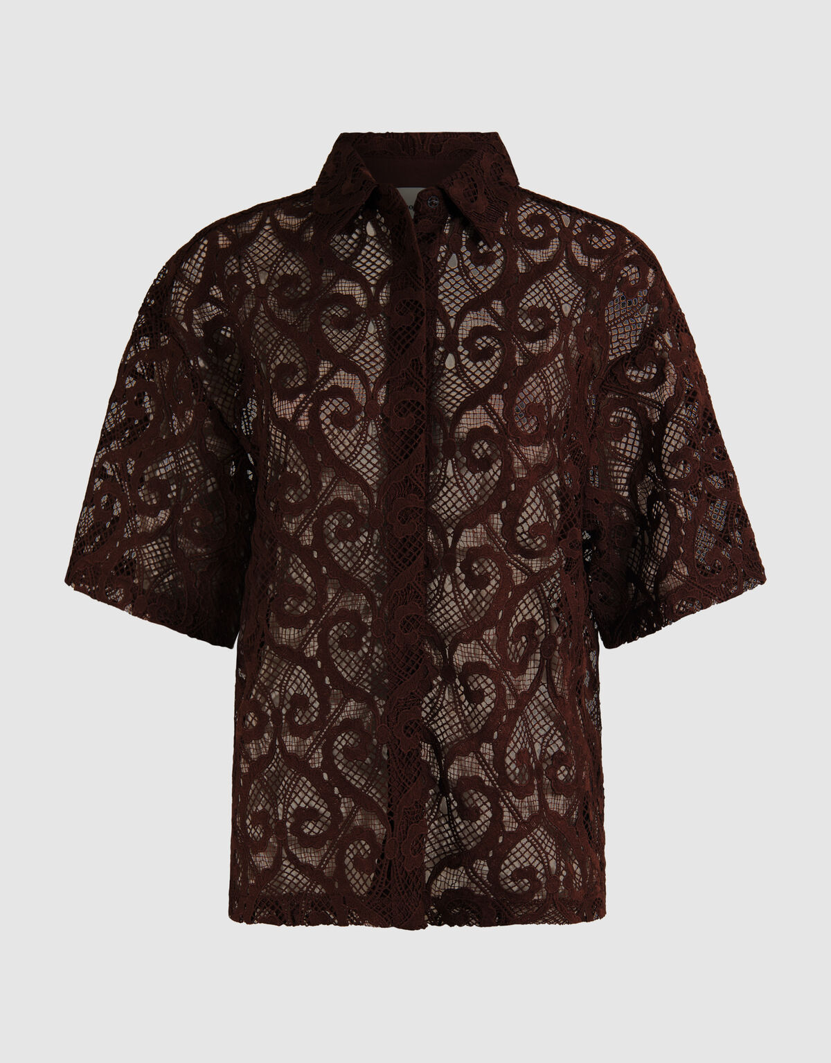 Bluse aus Spitze in Übergröße Dunkelbraun SHOEBY WOMEN