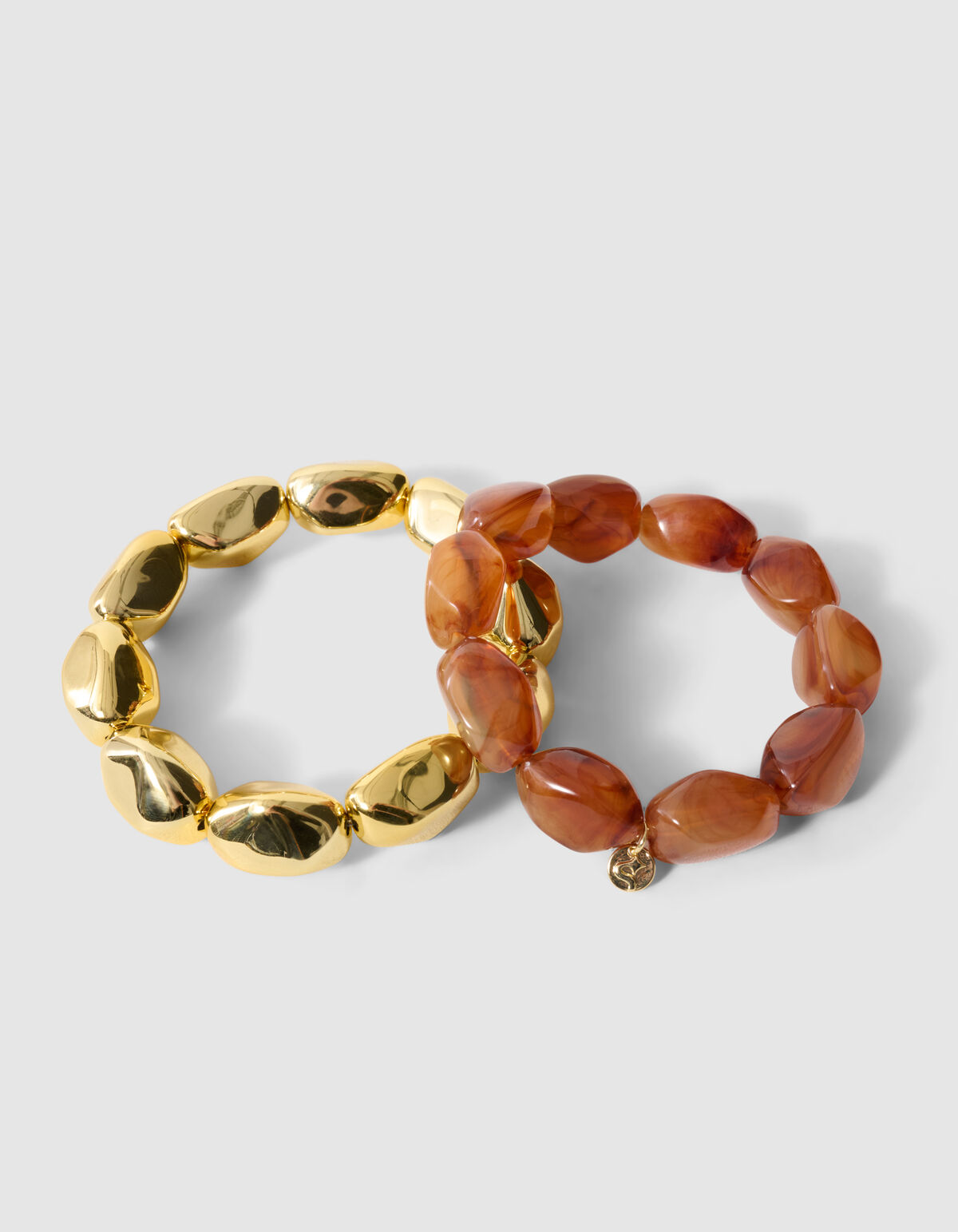 Armband-Set aus Naturperlen Gold/Braun SHOEBY ACCESSOIRES