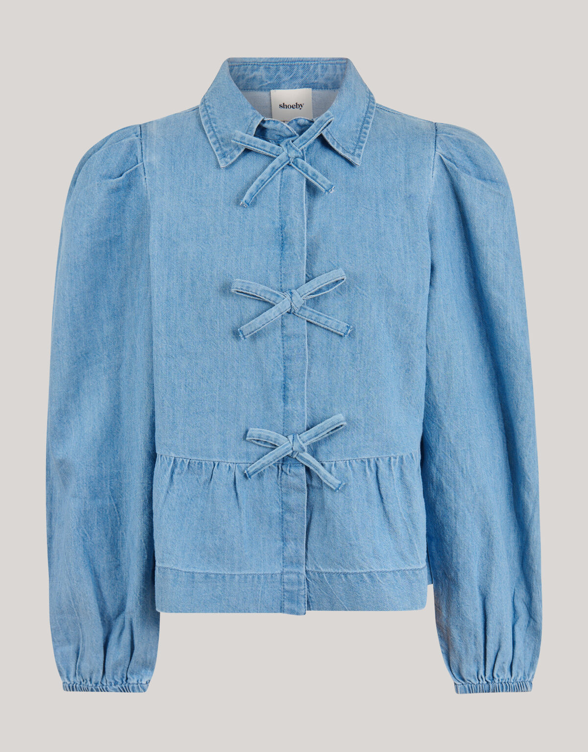 Denim-Schleifenbluse Blau SHOEBY GIRLS