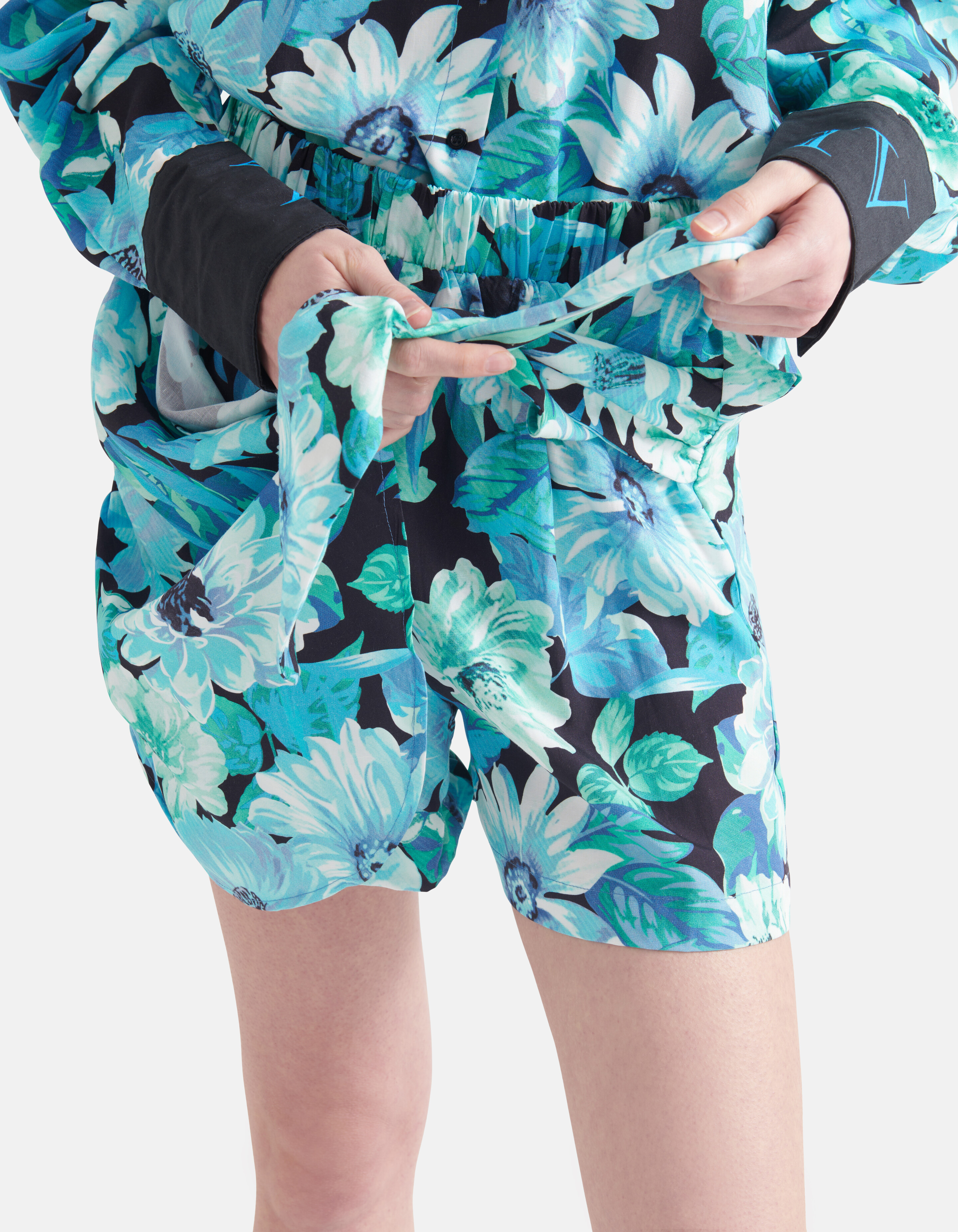 Skort mit Blumendruck Blau SHOEBY WOMEN
