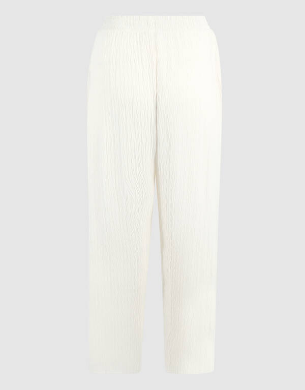 Crinkle Hose mit weitem Bein Off White SHOEBY WOMEN