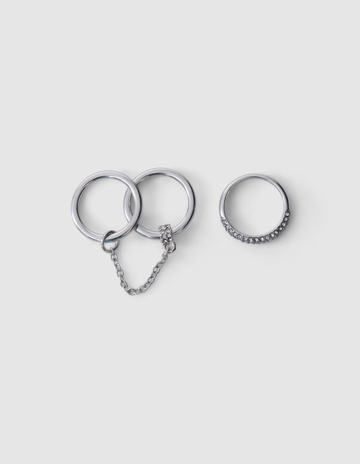 Stack Strass Ringe Set Silber SHOEBY ACCESSOIRES