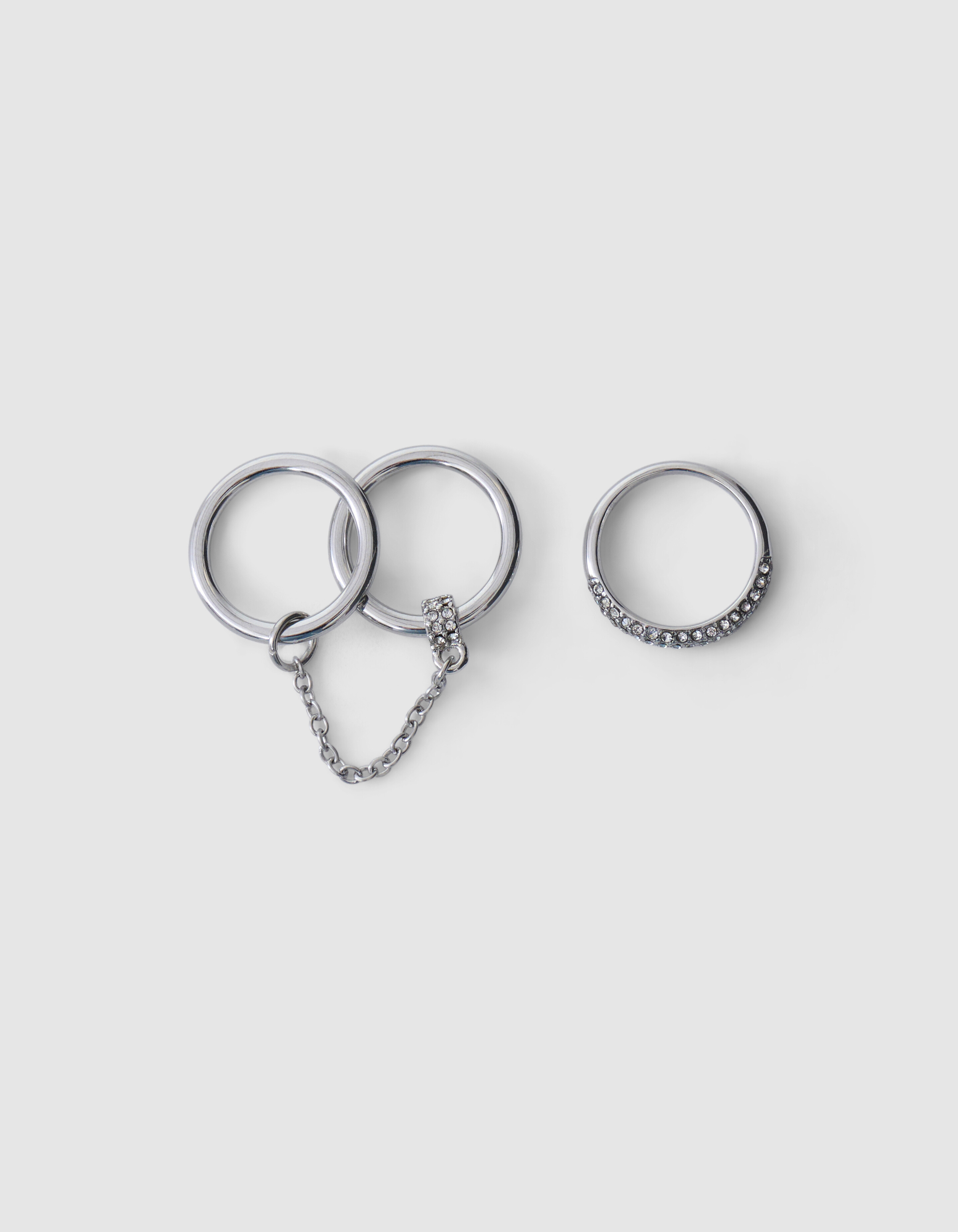 Stack Strass Ringe Set Silber SHOEBY ACCESSOIRES