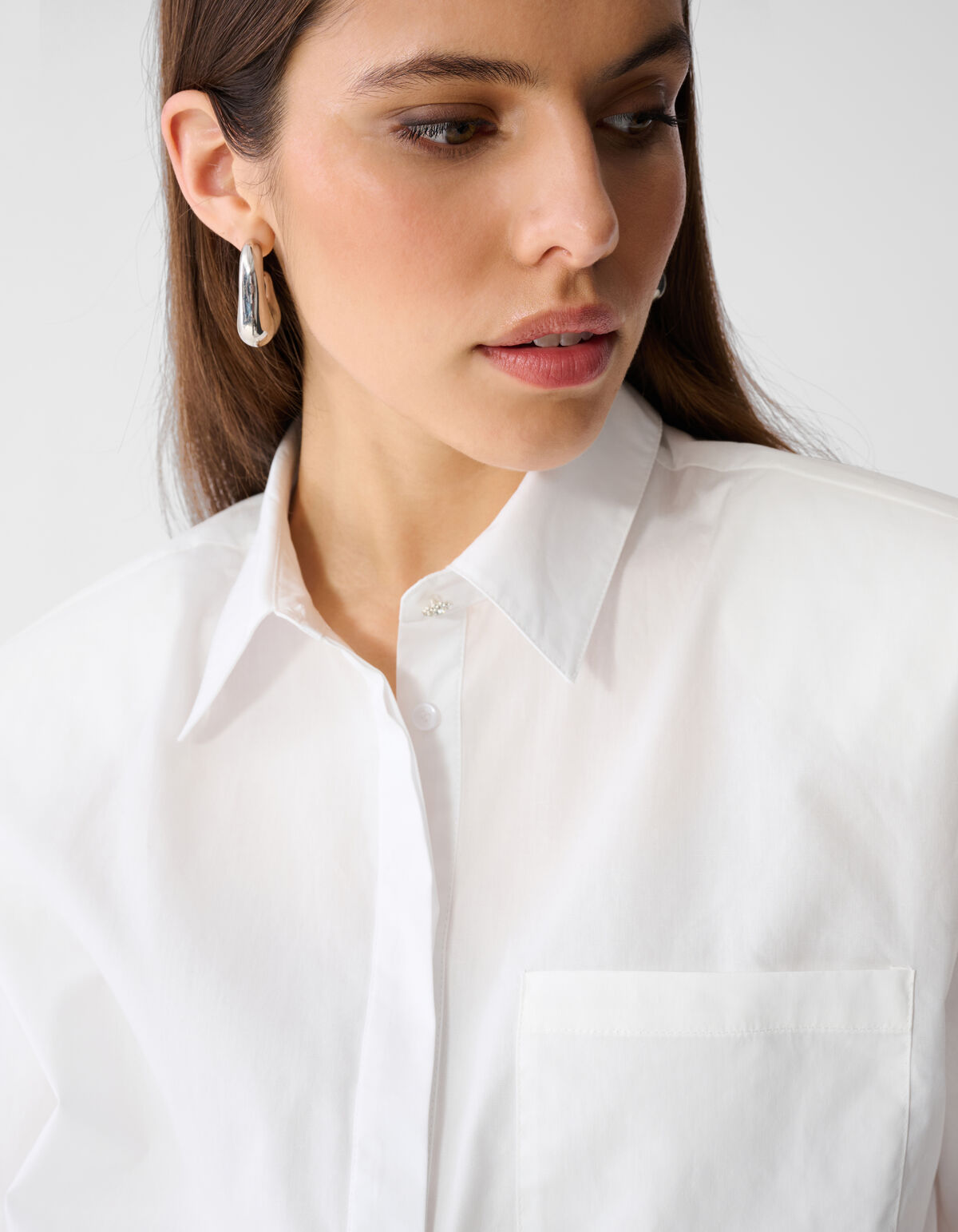 Wei&szlig;e Oversize-Bluse mit kurzen &Auml;rmeln SHOEBY WOMEN